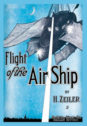 Flight of the Air Ship 12x18 Giclee on canvas