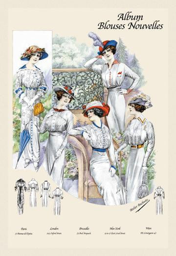 Album Blouses Nouvelles: Five Ladies of Leisure 12x18 Giclee on canvas