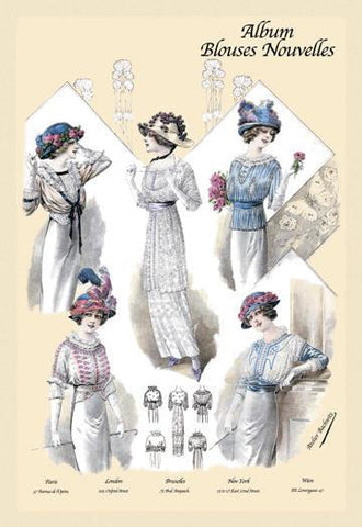 Album Blouses Nouvelles: Five Jaunty Fashions 12x18 Giclee on canvas