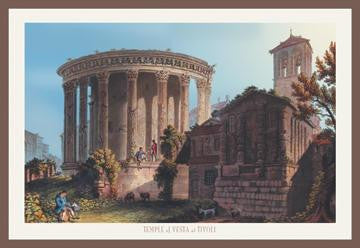 Temple of Vesta at Tivoli 12x18 Giclee on canvas