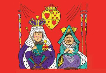 Alice in Wonderland: The King and Queen of Hearts 12x18 Giclee on canvas