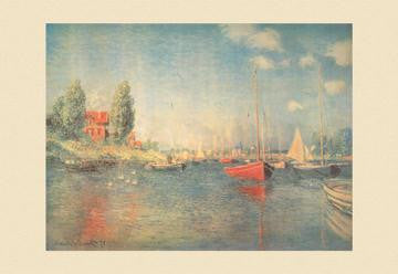 The Red Boats  Argenteruil 12x18 Giclee on canvas