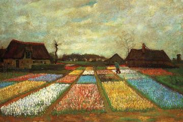 Flower Beds of Holland 12x18 Giclee on canvas