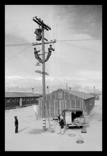 Line Crew at Work in Manzanar 12x18 Giclee on canvas