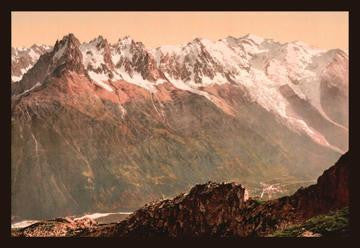 Valley of Chamonix from the Aiguille du Floria 12x18 Giclee on canvas