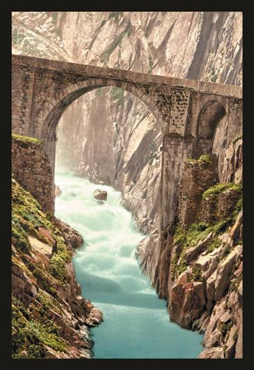 Devil&#39;s Bridge  Andermatt  Switzerland 12x18 Giclee on canvas