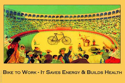 Bike to Work 12x18 Giclee on canvas