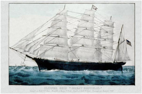 Clipper Ship Great Republic 12x18 Giclee on canvas