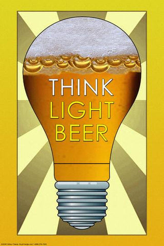 Think Light Beer 12x18 Giclee on canvas