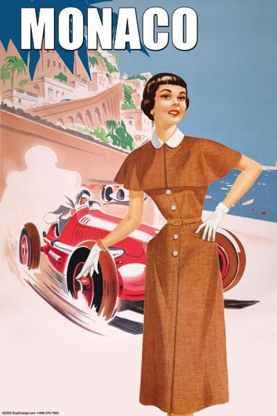 Monaco Lady&#39;s 50&#39;s Fashion II 12x18 Giclee on canvas