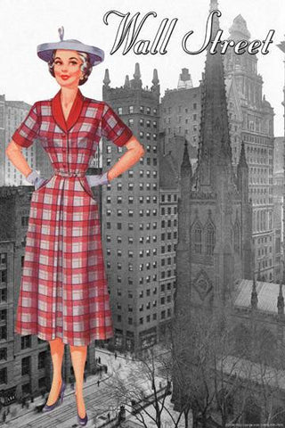 Wall Street Dress 1950 12x18 Giclee on canvas