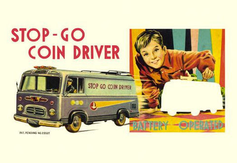 Stop-Go Coin Driver 12x18 Giclee on canvas