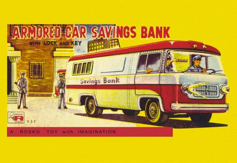 Armored Car Savings Bank 12x18 Giclee on canvas