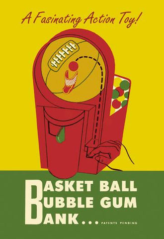 Basket Ball Bubble Gum Bank 12x18 Giclee on canvas