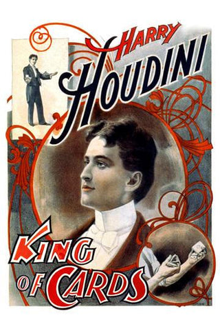 Harry Houdini - King of Cards 12x18 Giclee on canvas