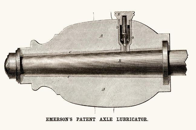 Emerson&#39;s Patent Axel Lubricator 12x18 Giclee on canvas