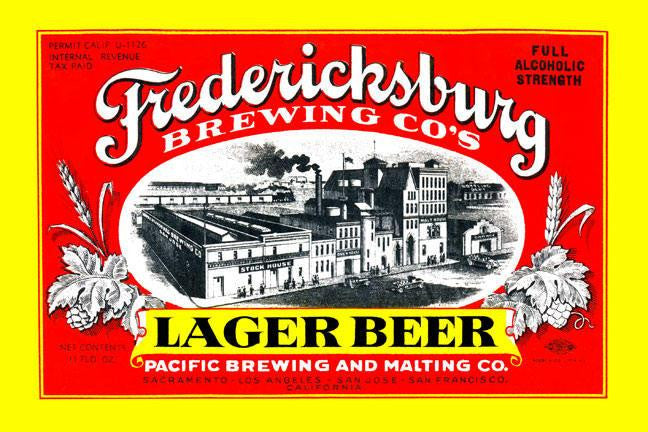 Fredericksburg Brewing Co.&#39;s Lager Beer 12x18 Giclee on canvas