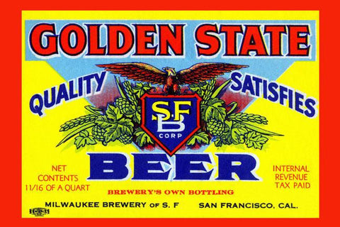 Golden State Beer 12x18 Giclee on canvas