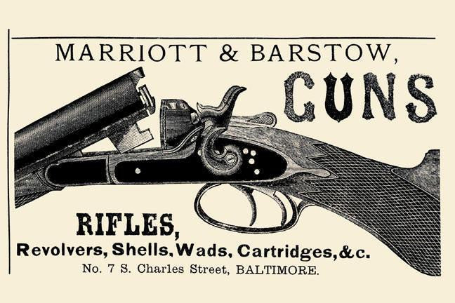 Marriott & Barstow Guns 12x18 Giclee on canvas