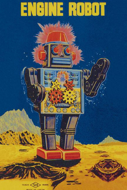 Engine Robot 12x18 Giclee on canvas