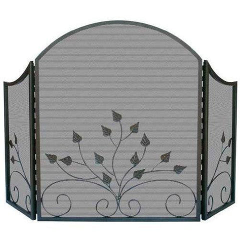 3 Fold Arch Top Graphite Screen W- Leaves