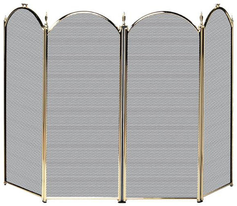 4 Fold Polished Brass  Screen (S-2113)