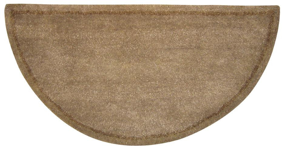 Beige Hand-tufted 100% Wool Hearth Rug