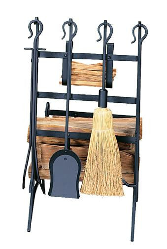 Black Log & Kindling Rack W- Firetools