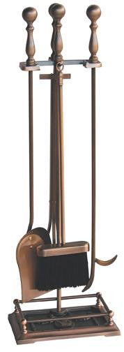 5 Pc Satin Copper Fireset W- Dancing Lady Base