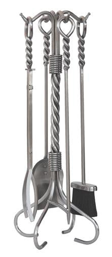 5 Pc Stainless Steel Twist Fireset - Indoor-Outdoor