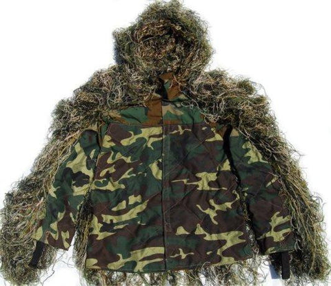 Synthetic Ultra-Light Sniper Ghillie Woodland BDU Jacket Medium