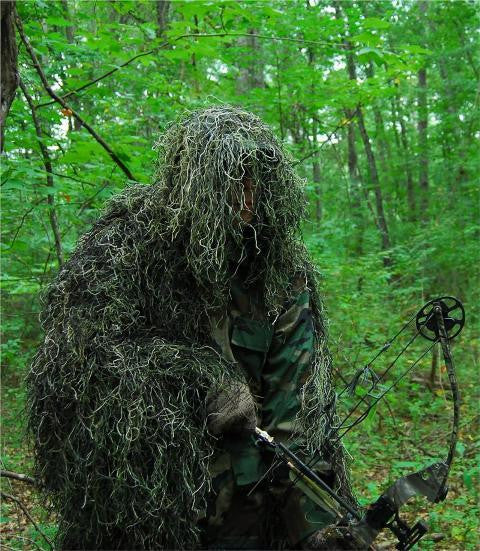 Synthetic Ultra-Light Ghillie Bow Hunting Jacket Right Hand Woodland Large