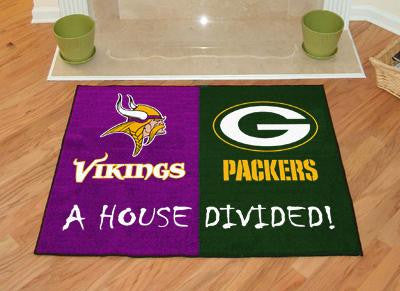 NFL - Minnesota Vikings - Green Bay Packers All-Star House Divided Rug