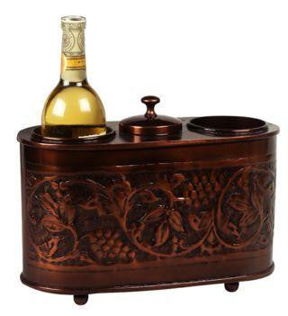 12.5 x 6 x 9.25 Antique Embossed 2 Bottle Wine Chiller