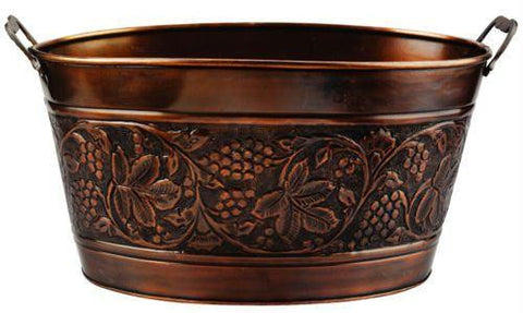 18 x 10.5 x 9.5 Antique Embossed Heritage Party Tub 5.5 Gallons