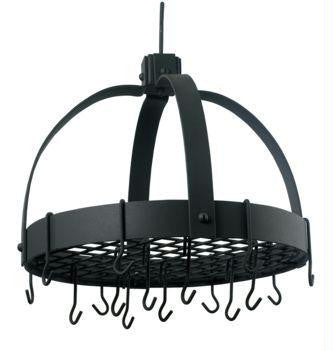 18.5 x 21 Dome Graphite Pot Rack w-Grid 16 Hooks