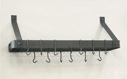 36.25 x 9 x 12 Graphite Bookshelf Rack w-Grid12 Hooks