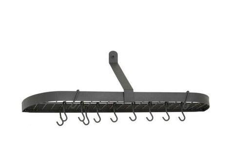 36 x 9 x 11.25 Graphite Wall Pot Rack w-12 Hooks