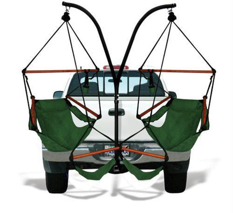 Trailer Hitch Stand and 2 Green Hammaka Chairs Combo - WD