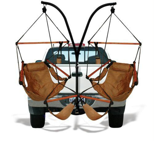 Trailer Hitch Stand and 2 Tan Hammaka Chairs Combo - WD