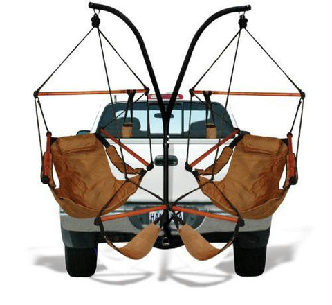 Trailer Hitch Stand and 2 Tan Hammaka Chairs Combo - WD