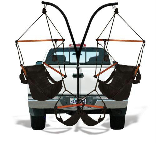 Trailer Hitch Stand and 2 Black Hammaka Chairs Combo - WD