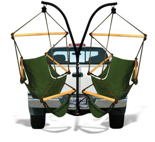 Trailer Hitch Stand and Hammaka Green Cradle Chair Comob