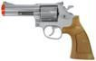 TSD Sports Airsoft Spring Revolver - 4 Inch Barrel - Silver with wood color grip