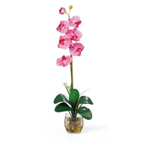 Dark Pink Single Phalaenopsis Liquid Illusion Silk Flower Arrangement