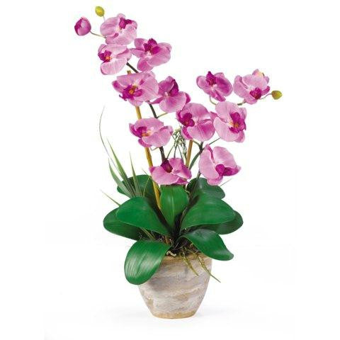 Mauve Double Stem Phalaenopsis Silk Orchid Arrangement