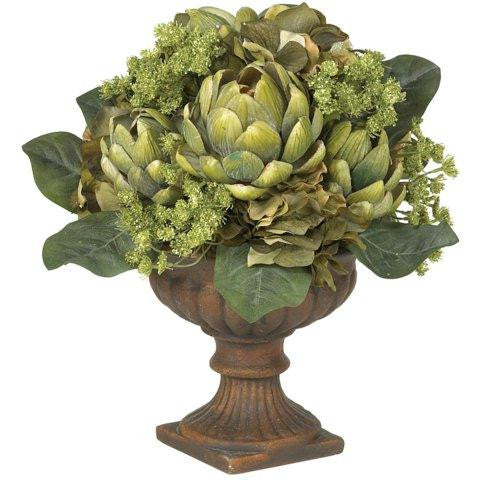 Artichoke Centerpiece Silk Flower Arrangement