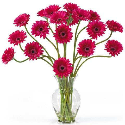 Beauty Gerber Daisy Liquid Illusion Silk Flower Arrangement