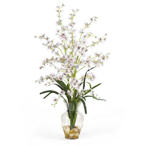 White Dancing Lady Liquid Illusion Silk Flower Arrangement