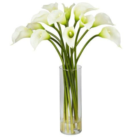 Cream Mini Calla Lily Silk Flower Arrangement